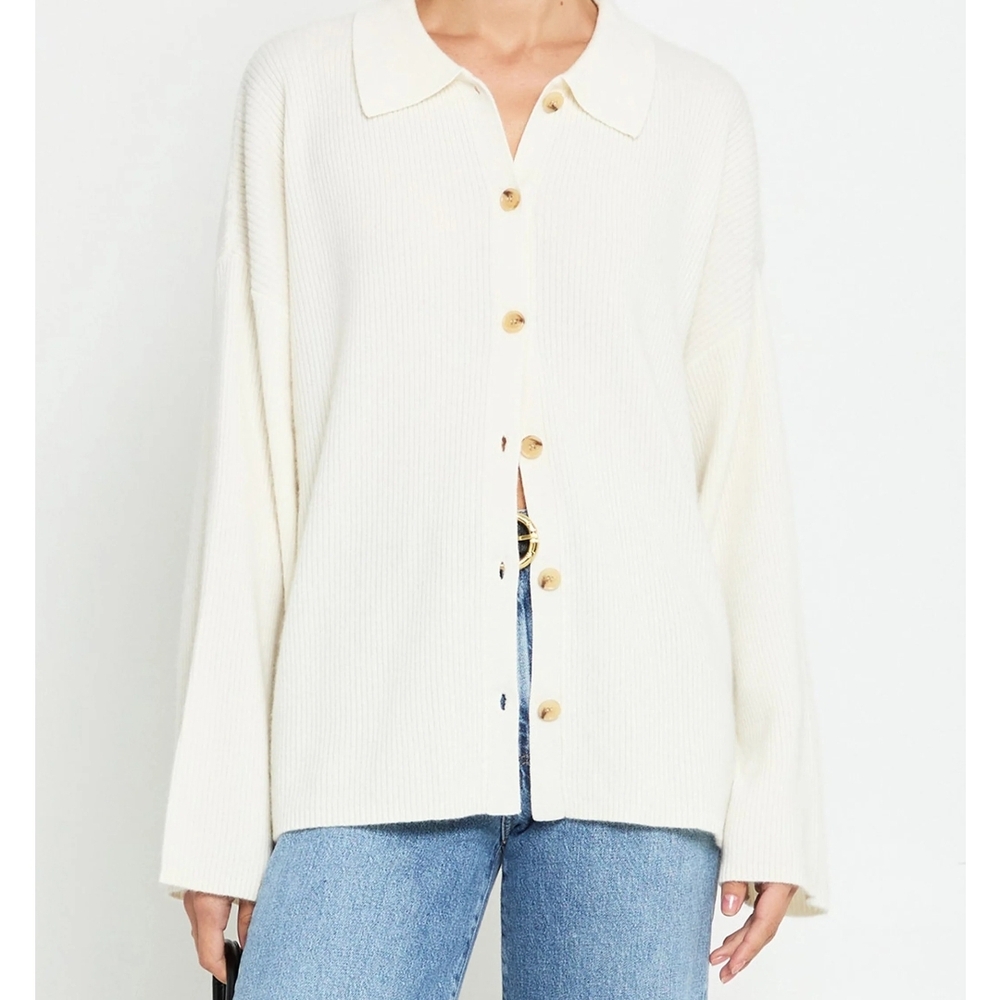 Women's Cream Cardigan Sweater